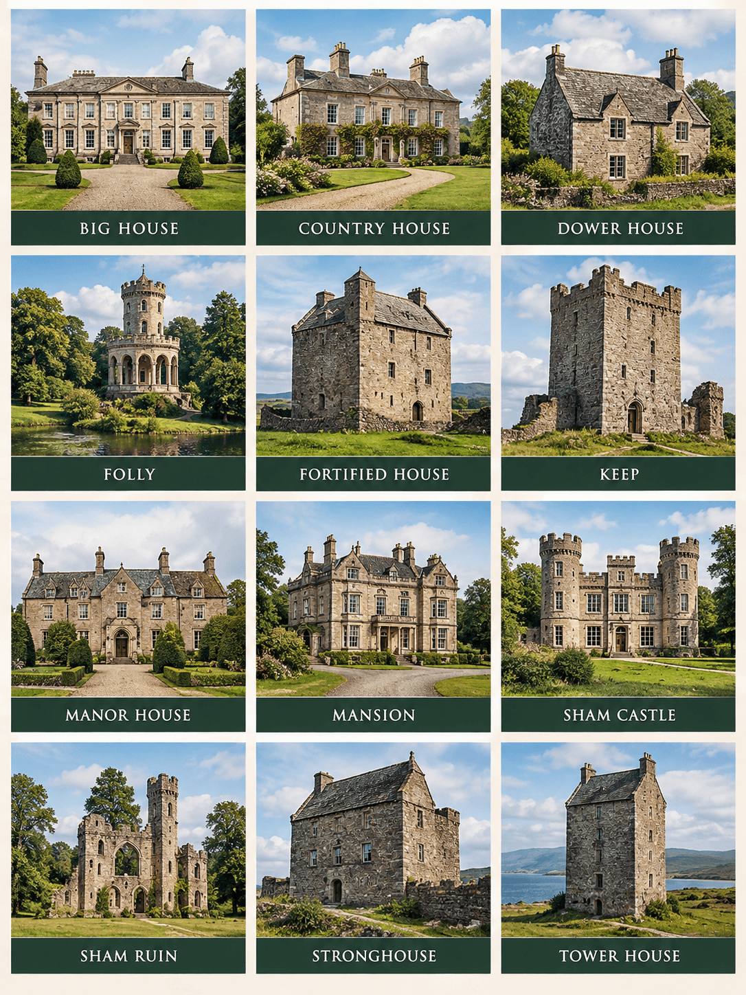 Castle showing architectural features explained in the glossary (3)